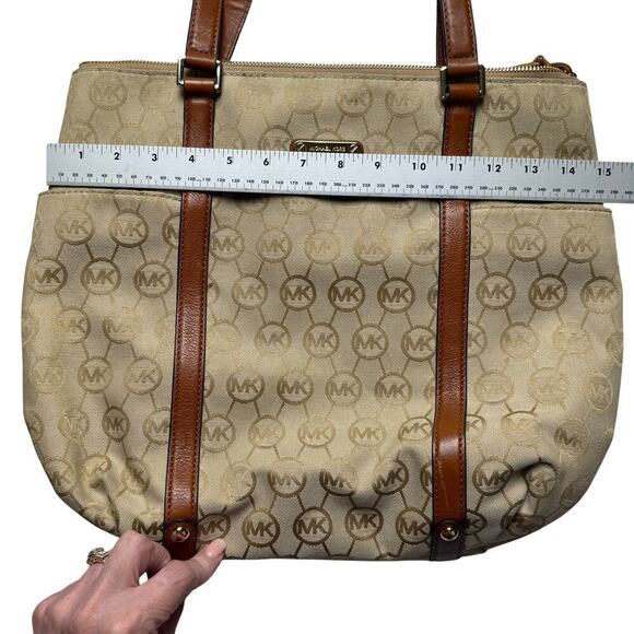 Michael Kors Signature Jet Set Tote Shoulder Bag Purse Classic Canvas - Picture 8 of 10